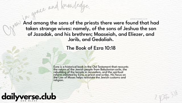 Bible Verse Wallpaper 10:18 from The Book of Ezra