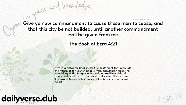 Bible Verse Wallpaper 4:21 from The Book of Ezra