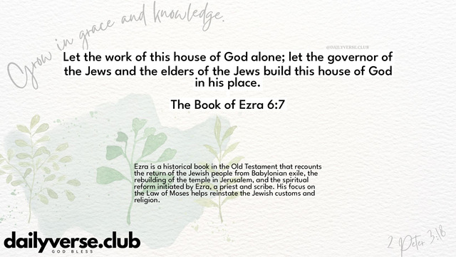 Bible Verse Wallpaper 6:7 from The Book of Ezra