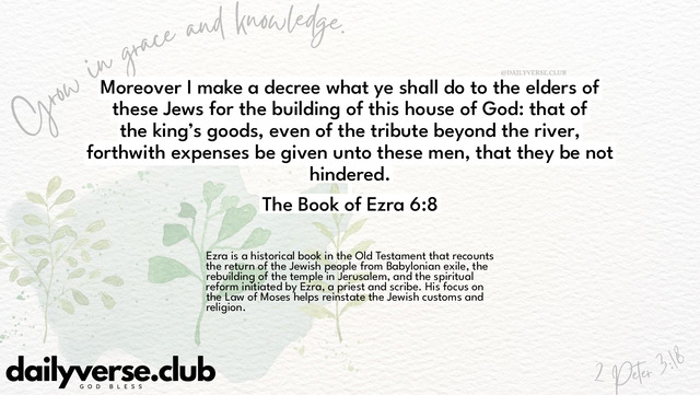Bible Verse Wallpaper 6:8 from The Book of Ezra