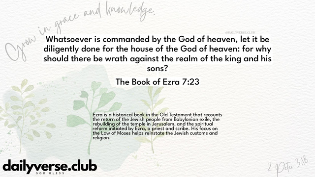 Bible Verse Wallpaper 7:23 from The Book of Ezra
