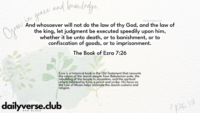 Bible Verse Wallpaper 7:26 from The Book of Ezra