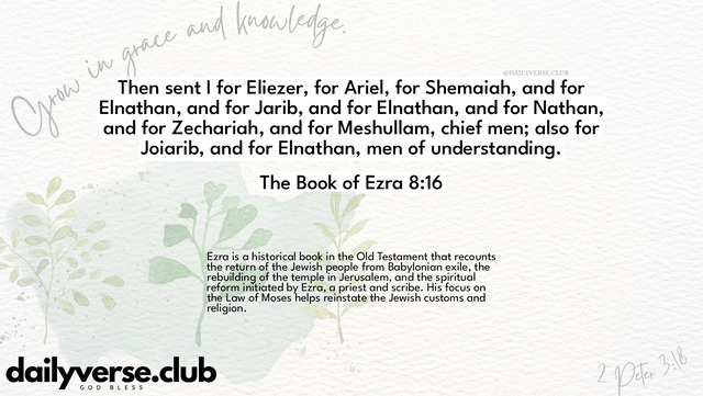 Bible Verse Wallpaper 8:16 from The Book of Ezra