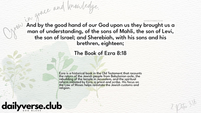 Bible Verse Wallpaper 8:18 from The Book of Ezra