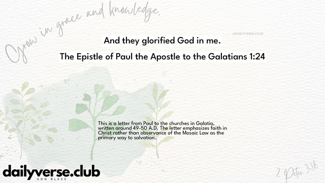 Bible Verse Wallpaper 1:24 from The Epistle of Paul the Apostle to the Galatians