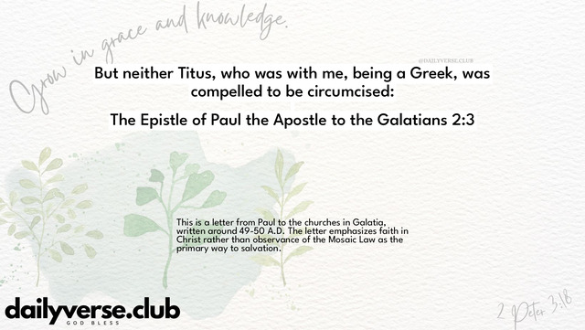 Bible Verse Wallpaper 2:3 from The Epistle of Paul the Apostle to the Galatians