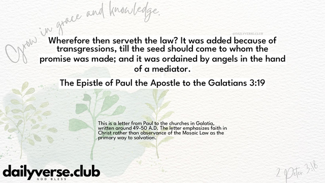 Bible Verse Wallpaper 3:19 from The Epistle of Paul the Apostle to the Galatians