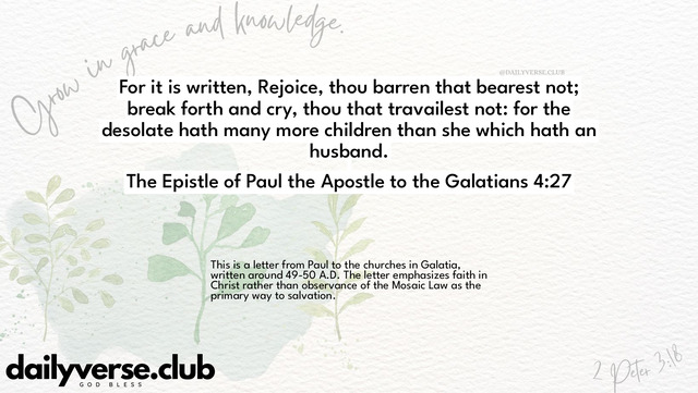 Bible Verse Wallpaper 4:27 from The Epistle of Paul the Apostle to the Galatians