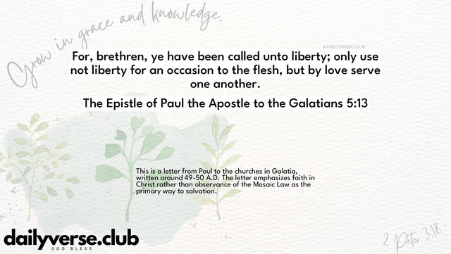Bible Verse Wallpaper 5:13 from The Epistle of Paul the Apostle to the Galatians