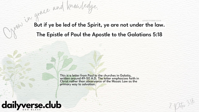 Bible Verse Wallpaper 5:18 from The Epistle of Paul the Apostle to the Galatians