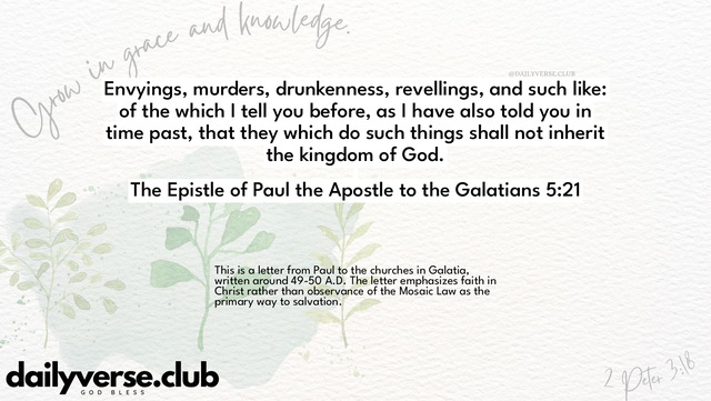 Bible Verse Wallpaper 5:21 from The Epistle of Paul the Apostle to the Galatians