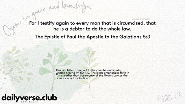 Bible Verse Wallpaper 5:3 from The Epistle of Paul the Apostle to the Galatians