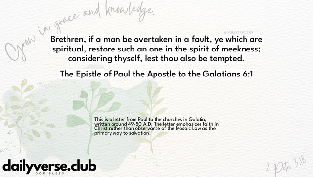 Bible Verse Wallpaper 6:1 from The Epistle of Paul the Apostle to the Galatians