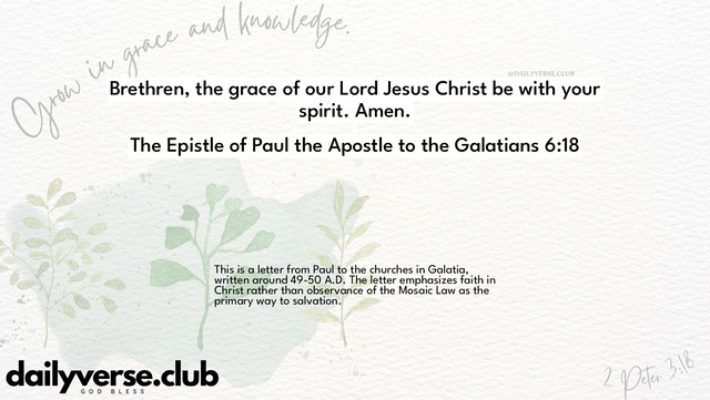 Bible Verse Wallpaper 6:18 from The Epistle of Paul the Apostle to the Galatians