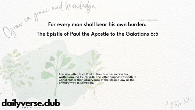 Bible Verse Wallpaper 6:5 from The Epistle of Paul the Apostle to the Galatians