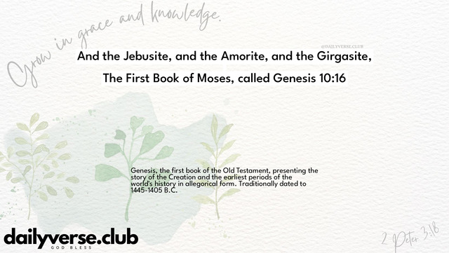 Bible Verse Wallpaper 10:16 from The First Book of Moses, called Genesis