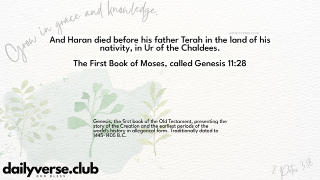 Bible Verse Wallpaper 11:28 from The First Book of Moses, called Genesis
