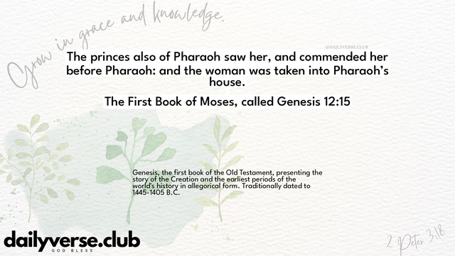 Bible Verse Wallpaper 12:15 from The First Book of Moses, called Genesis