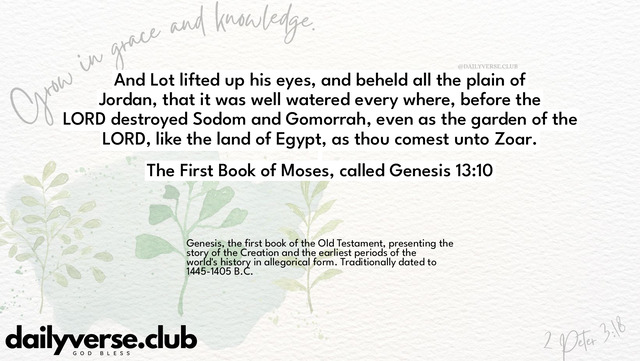 Bible Verse Wallpaper 13:10 from The First Book of Moses, called Genesis
