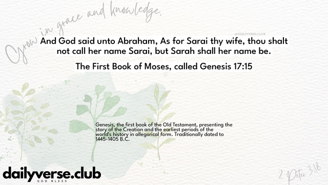 Bible Verse Wallpaper 17:15 from The First Book of Moses, called Genesis