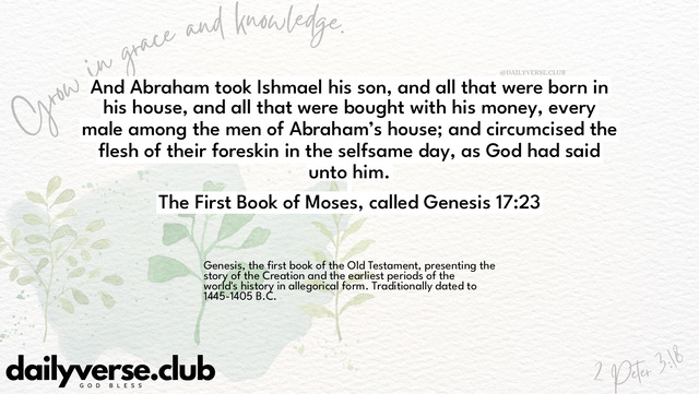 Bible Verse Wallpaper 17:23 from The First Book of Moses, called Genesis