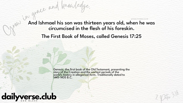 Bible Verse Wallpaper 17:25 from The First Book of Moses, called Genesis