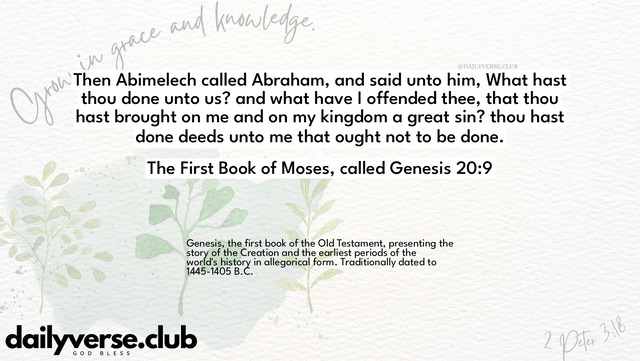 Bible Verse Wallpaper 20:9 from The First Book of Moses, called Genesis
