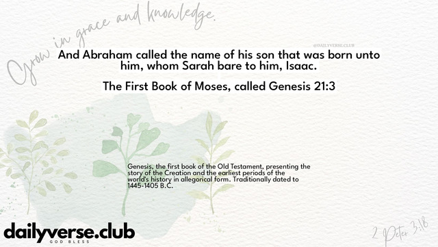 Bible Verse Wallpaper 21:3 from The First Book of Moses, called Genesis