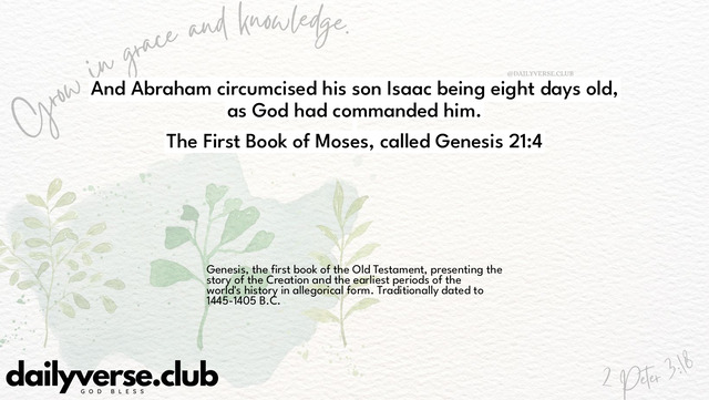 Bible Verse Wallpaper 21:4 from The First Book of Moses, called Genesis