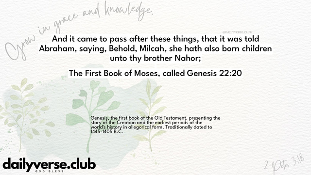 Bible Verse Wallpaper 22:20 from The First Book of Moses, called Genesis