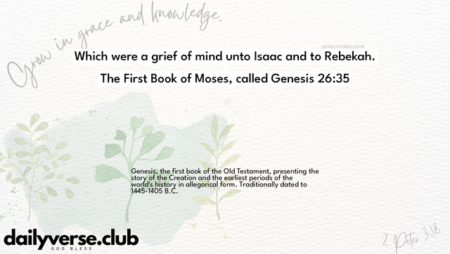 Bible Verse Wallpaper 26:35 from The First Book of Moses, called Genesis