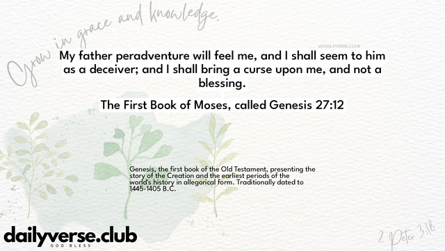 Bible Verse Wallpaper 27:12 from The First Book of Moses, called Genesis
