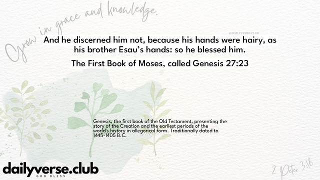 Bible Verse Wallpaper 27:23 from The First Book of Moses, called Genesis