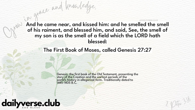 Bible Verse Wallpaper 27:27 from The First Book of Moses, called Genesis