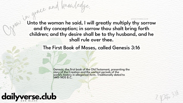 Bible Verse Wallpaper 3:16 from The First Book of Moses, called Genesis