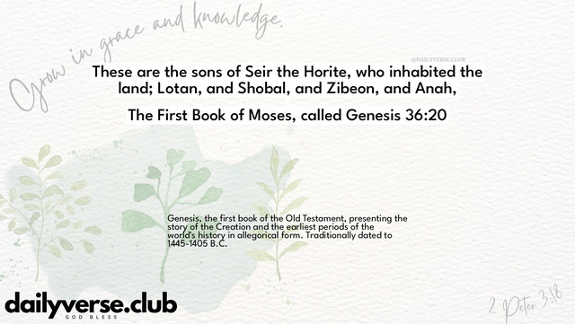 Bible Verse Wallpaper 36:20 from The First Book of Moses, called Genesis
