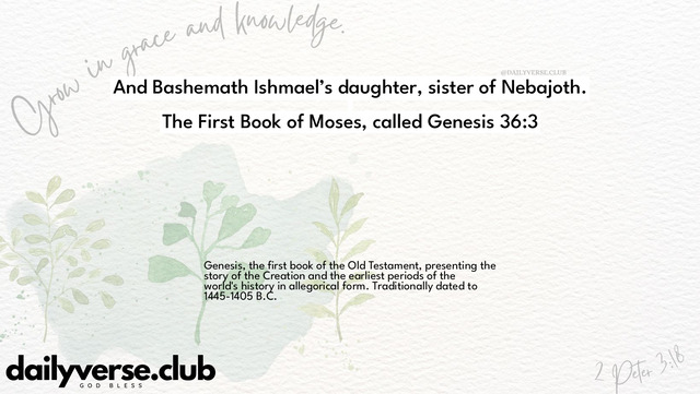 Bible Verse Wallpaper 36:3 from The First Book of Moses, called Genesis