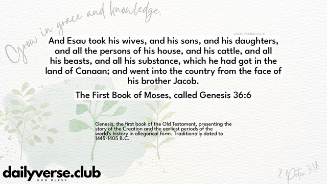 Bible Verse Wallpaper 36:6 from The First Book of Moses, called Genesis