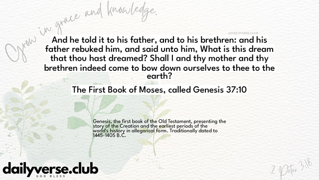 Bible Verse Wallpaper 37:10 from The First Book of Moses, called Genesis