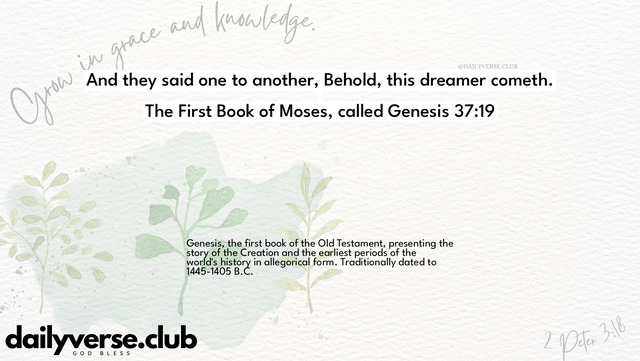 Bible Verse Wallpaper 37:19 from The First Book of Moses, called Genesis
