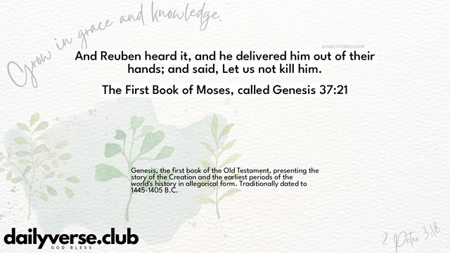 Bible Verse Wallpaper 37:21 from The First Book of Moses, called Genesis