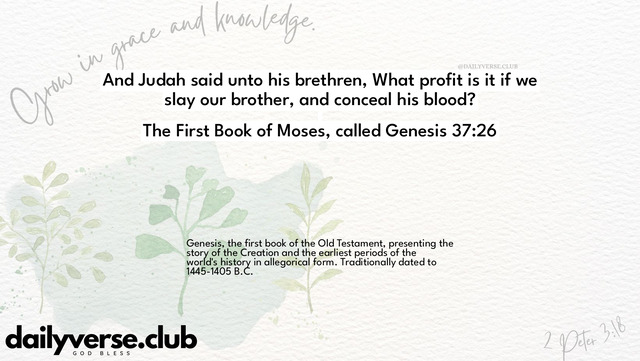 Bible Verse Wallpaper 37:26 from The First Book of Moses, called Genesis