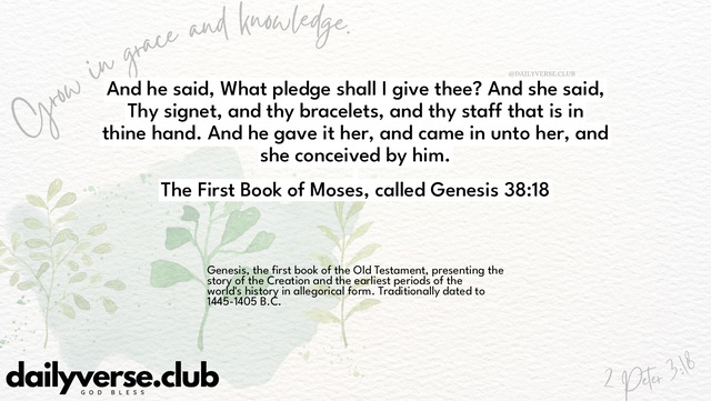 Bible Verse Wallpaper 38:18 from The First Book of Moses, called Genesis