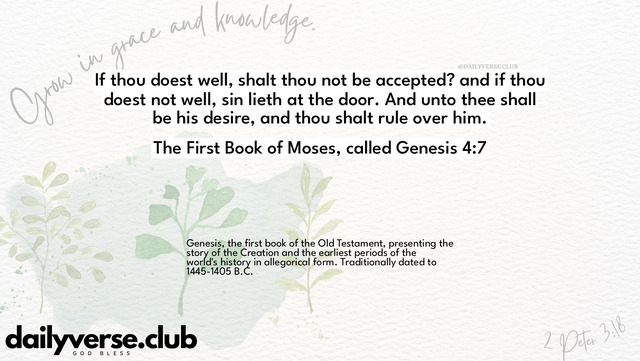 Bible Verse Wallpaper 4:7 from The First Book of Moses, called Genesis