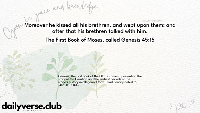 Bible Verse Wallpaper 45:15 from The First Book of Moses, called Genesis
