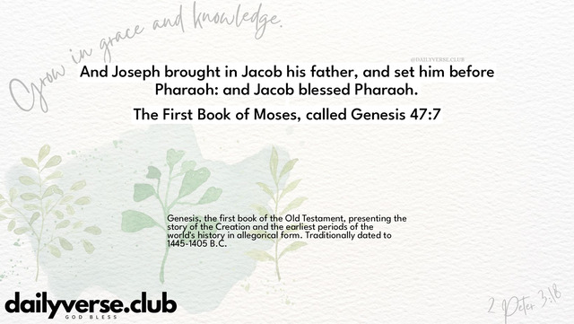 Bible Verse Wallpaper 47:7 from The First Book of Moses, called Genesis