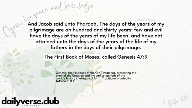 Bible Verse Wallpaper 47:9 from The First Book of Moses, called Genesis