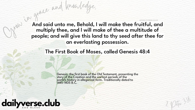 Bible Verse Wallpaper 48:4 from The First Book of Moses, called Genesis