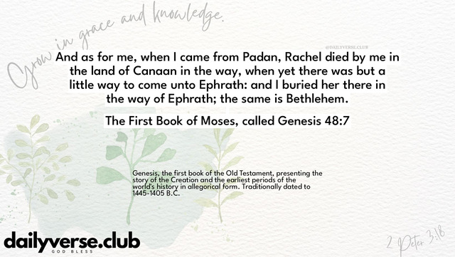 Bible Verse Wallpaper 48:7 from The First Book of Moses, called Genesis