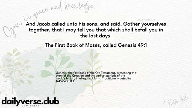 Bible Verse Wallpaper 49:1 from The First Book of Moses, called Genesis